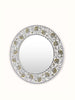 Glass Floral Design Inlay Round Wall Mirror 03